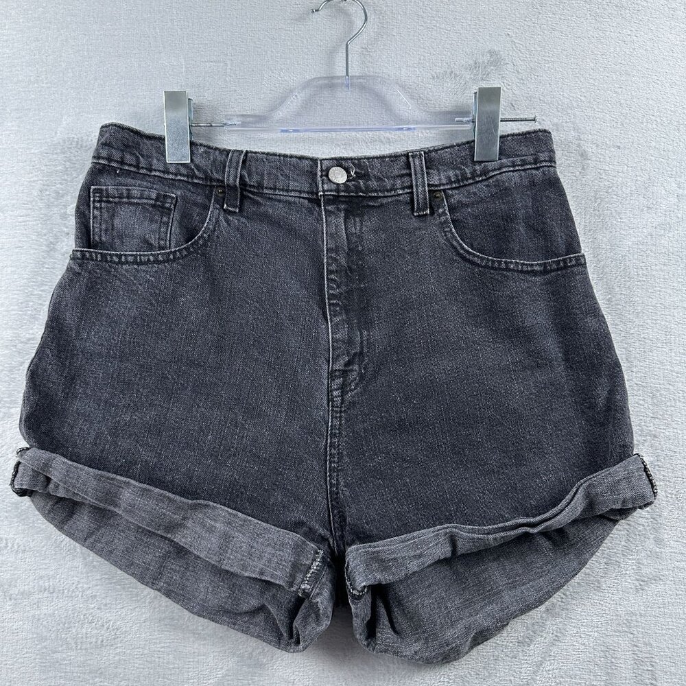BDG Urban Outfitters Mom Shorts Womens Size 31 High Rise Rolled Cuff Hem Black